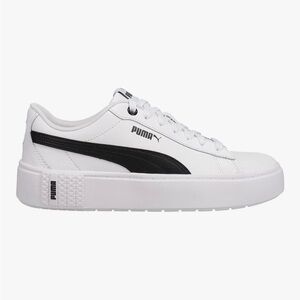 Puma White Low-Top Sneakers with Black Formstrip